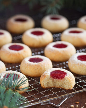 Image of Strawberry & Almond Thumbprint Cookies